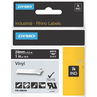 DYMO 1805432 Rhino Black Vinyl Tape, 24mm, White Text - DYMO
