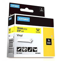 DYMO 18433 Rhino Vinyl Tape, 19mm, Yellow, Black Text - DYMO