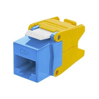 Hubbell NSJU6AB24 CAT6A Keystone Jack, 8-Position, Universal A/B, 24-Pack, Blue