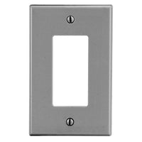Hubbell P26GY 1-Gang Decorator Wall Plate, Gray