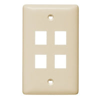 Hubbell NSP14LA 1-Gang 4-Port Wall Plate
