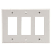 Hubbell PJ263LA 3-Gang Decorative Wall Plate, Light Almond