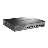 D-Link DSS-200G-10MP 10-Port Gigabit Smart Managed PoE+ Switch, 8 PoE+ Ports (130W ) and 2 SFP Ports