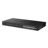 D-Link DGS-1018P 18-Port Gigabit Unmanaged PoE+ Switch with 2 SFP Ports, 240W Budget