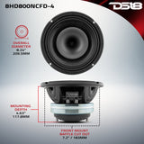 8" Neodymium Coaxial Hybrid Mid-Bass Water resistant Carbon Fiber Cone Loudspeaker with Built-in Driver  400 Watts Rms 4-Ohm