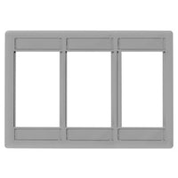 Hubbell IMF3GY iSTATION 3-Gang Front Loading Module Frame, 3-Unit, Gray