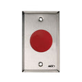 RCI 908RBMO9 Exit Pushbutton with Momentary Switch, Blank Wallplate, 32D, Red
