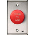RCI 991E 991 Series Pneumatic Time Delay Red Push To Exit Button, Stainless Steel Faceplate