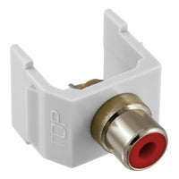 Hubbell SFRCRW Snap-Fit, Red RCA, Solder, White Housing