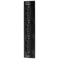 Hubbell FSPSCDM3BK Fiber Optic Patch Panel, 6 Ports, 3 SC Duplex Connectors, Black