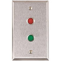 Alarm Controls by ASSA ABLOY RP-09L302 Alarm Controls RP-09L302 Remote Wall Plate with 1/2" Red and Green LEDs, Mounted Vertically, 302 Stainless Steel
