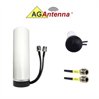 AG Antenna AG19M-1-NF AG19M Omni MIMO 2 x 4G CBRS 5G NR Antenna w/Magnetic Mount - Includes 2 x 1ft Coax Cable - N Femal