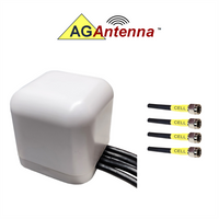 AG Antenna AG44-MW-4C AG44 Low Profile Series Mobility 4-Lead Multi-MIMO 4 x Cellular 3G 4G 5G CBRS - Magnetic Mount Ant