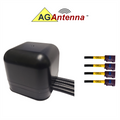 AG Antenna AG44F-MB-4C AG44 Low Profile Series Mobility 4-LEAD Multi-mimo 4 x Cellular 3G 4G 5G Cbrs - Magnetic Mount Antenna W/15FT Coax Cables Fk - Black