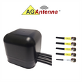 AG Antenna AG45-MB-4CG AG45 Low Profile Series Mobility 5-Lead Multi-MIMO 4 x Cellular 3G 4G 5G CBRS / GPS GNSS - Magnetic Mount Antenna w/15ft Coax Cables - Black