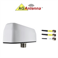 AG Antenna AG93-BW-2CG AG93 Low Profile Series Mobility 3-Lead MIMO 2 x Cellular 3G 4G 5G CBRS / GPS GNSS - Bolt Mount Antenna w/15ft Coax Cables - White