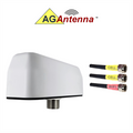 AG Antenna AG93-BW-2CW AG93 Low Profile Series Mobility 3-Lead MIMO 2 x Cellular 3G 4G 5G CBRS / WiFi Dual Band - Bolt Mount Antenna w/15ft Coax Cables - White