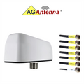 AG Antenna AG97-BW-6CG AG97 Low Profile Series Mobility 7-Lead Multi-MIMO 6 x Cellular 3G 4G 5G CBRS / GPS GNSS - Bolt Mount Antenna w/15ft Coax Cables - White