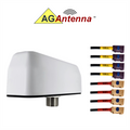 AG Antenna AG98F-BW-4C4W AG98 Low Profile Series Mobility 8-Lead Multi-MIMO 4 x Cellular 3G 4G 5G CBRS / Multi MIMO 4 x WiFi Dual Band - Bolt Mount Antenna w/15ft Coax Cables FK- White