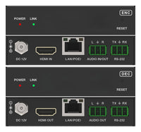 KanexPro AVO-IP265-HD 1080P60 H.265/H.264 AV over IP Encoder/Decoder with RS-232 Control, PoE and Video Wall Support