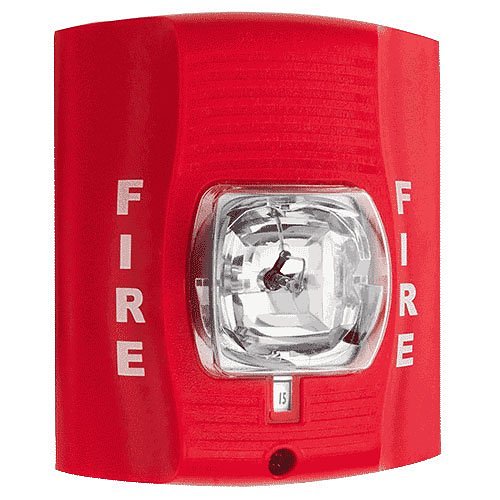 System Sensor SRK-R SpectrAlert Advance Outdoor Strobe, Standard CD, "FIRE" Marking, Red (Includes Plastic Weatherproof Back Box)