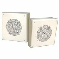 Bogen AMBSQ1 1W Self-Amplified Square Metal Speaker, Off White