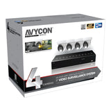 AVYCON AVK-NB41E4-1T 4MP IP Kit, Includes (4) InfiniteColor Turret Cameras and (1) 4-Channel Poe 4K NVR