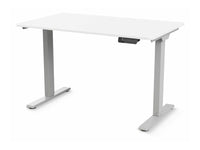 Humanscale FYH12TS2448WH EFloat Go 2.0 Sit/Stand T-Foot Style Table with 24 x 48 White Laminate Surface and T-Foot Style Silver Base