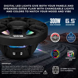 Can-Am Maverick X3 (2017-Up) Waterfall Center Console Speaker Pod Loaded with NXL-IQ 6.5" 2-Way Coaxial Marine Speakers and Digital LED Lights