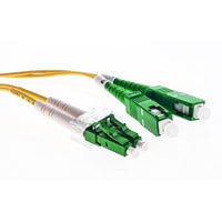 Cleerline 3DOS2LCSC10M-APC XD Series Bend Performance Duplex Patch Cable, LC/APC-SC/APC, OS2, 3.0 mm Riser, Yellow, (10M) 33'