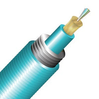 Cleerline TA006M3D9AP-B BendSafe Interlocking Armored Distribution TB Cable, 6 Strand, Plenum, 50/125, OM3, Aqua, Cut to Order