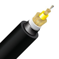 Cleerline 12ACS9125OS2PE SSF 12-Strand Armored Direct Burial Micro-Distribution LT Cable, PE/OSP/Burial, 9/125, G657 A2/B2 OS2, Spool, 1000', Black
