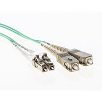 Cleerline 3DOM3LCSC05M XD Series Bend Performance Duplex Patch Cable, LC/UPC-SC/UPC, OM3, 3.0 mm Riser, Aqua, (5M) 16.4'
