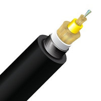 Cleerline 6ACS9125OS2PE-B SSF Armored Direct Burial Micro-Distribution LT Cable, 6 Strand, PE/OSP/Burial, 9/125, G657 A2/B2 OS2, Black, Cut to Order