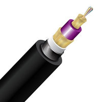 Cleerline TD012M4D9BN BendSafe Armored Direct Burial Distribution TB Cable, 12 Strand, PE/OSP/Burial, 50/125, OM4, Black, Spool, 1000'