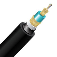 Cleerline TD012M3D9BN-B BendSafe Armored Direct Burial Distribution TB Cable, 12 Strand, PE/OSP/Burial, 50/125, OM3, Black, Cut to Order