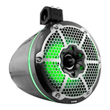 NXL 10" Neodymium Marine and Powersports Towers with Built-in Passive Radiator, 1" Driver and LED RGB Lights 300 Watts Rms -Black Carbon Fiber