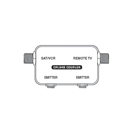 Xantech CPL94B IR/RF Coupler with Two "F" Coxial Jacks and Two IR Out