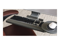 Humanscale 6GW90011LG22 6G Keyboard System with Standard White Mechanism, Standard Platform, 8 Swivel Mouse Platform (Left), Gel Palm Support, and 22 Track - White