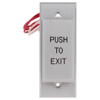 Dortronics N5286-P23DAXE1 Pneumatic Time Delay Push Plate Narrow Style Switch, "PUSH TO EXIT" (Black Letters)