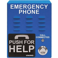 Viking E-1600-65A-EWP ADA Compliant Handsfree Emergency Phone with Voice Announcer and Enhanced Weather Protection, Blue