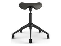 Humanscale F500GTL12FHKNSC Freedom Active Pony Stool with Desk Height Cylinder - Charcoal Ticino Leather