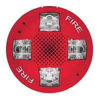 Kidde EGCSVRF Genesis Ceiling Speaker/Strobe, 15-115cd, Red, FIRE Marking. Room Side Wiring Plate Included