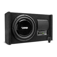 10' Loaded Amplified Shallow Down Fire Subwoofer Enclosure 250 Watts Rms - front view | Silarius