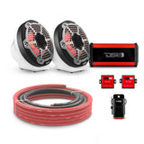 6.5" Loaded Flat Mount Speaker Pods with Amplifier, Installation Kit and RGB LED Lights, Package for Can-Am Spyder & Ryker