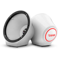 8” Universal Flat Mount Kick Panel Speaker Pod - Jet Skis, Jeeps, Motorcycles - RGB LED Lights - front view | Silarius
