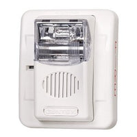 Gentex GEC24-15/75PWW Low Profile Evacuation Horn/Strobe, No Marking, 15/75CD, Wall Mount, White Faceplate