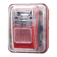 Gentex WGES24-75PWRLP WGES Series Low Profile Evacuation Outdoor Strobe, Wall Mount, 75 cd, No Lettering, Red