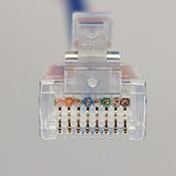ICC ICPCSY07BL CAT6 Slim Clear Boot Patch Cord, 7', 10-Pack, Blue