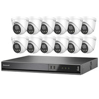 Honeywell HKCNV160204CE5R312 Color Night Vision Video Surveillance Kit, Includes 16-Channel CNV NVR 4TB, and (12) 5MP Ball Cameras